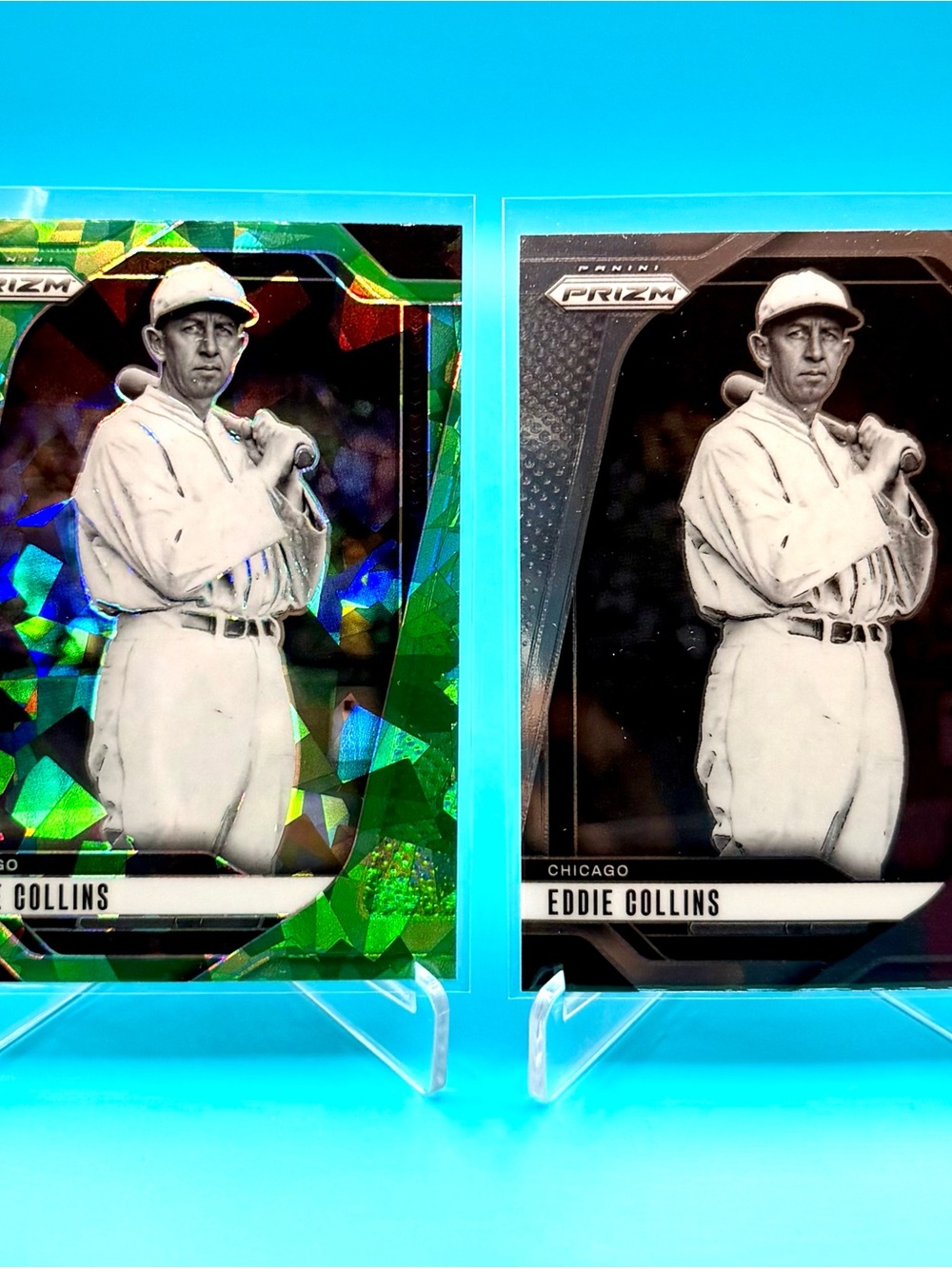 🔥Eddie Collins Lot! 🔥Green Cracked Ice Prizm + Silver Prizm Insert! 😮